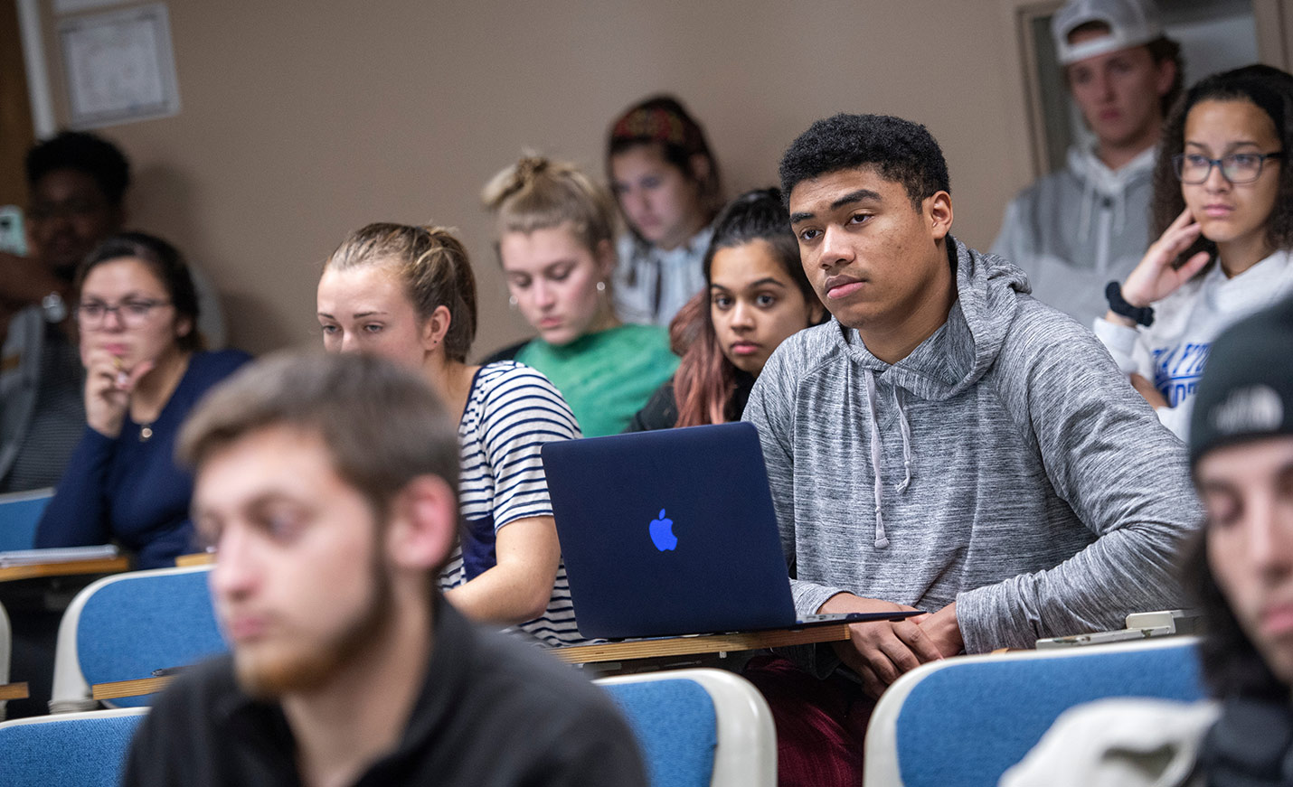 students listen attentively in class