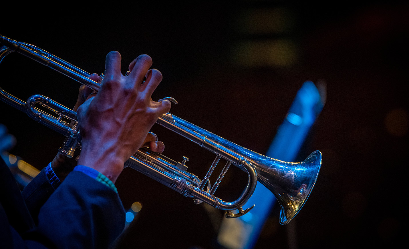 UNCW Student performing the trumpet