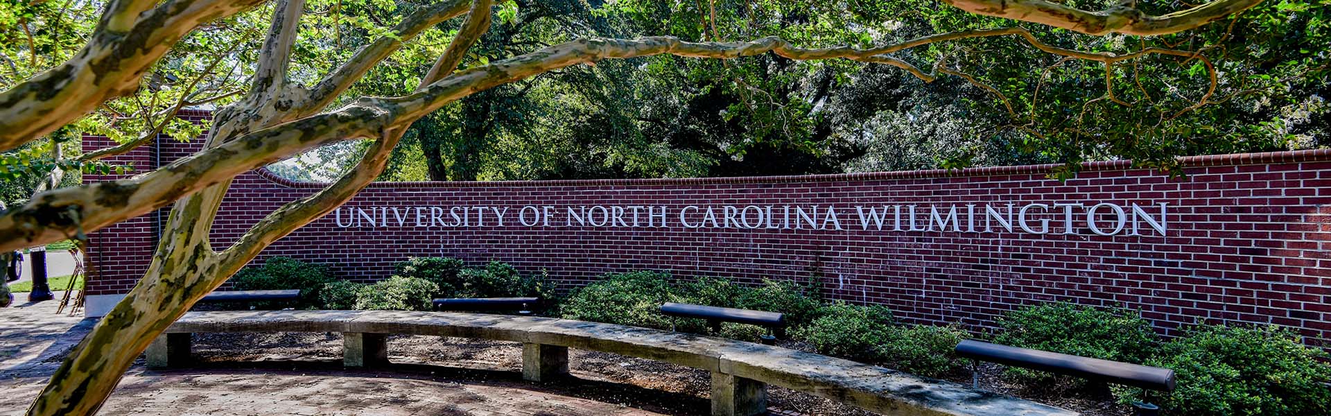 UNCW brick entrance gate